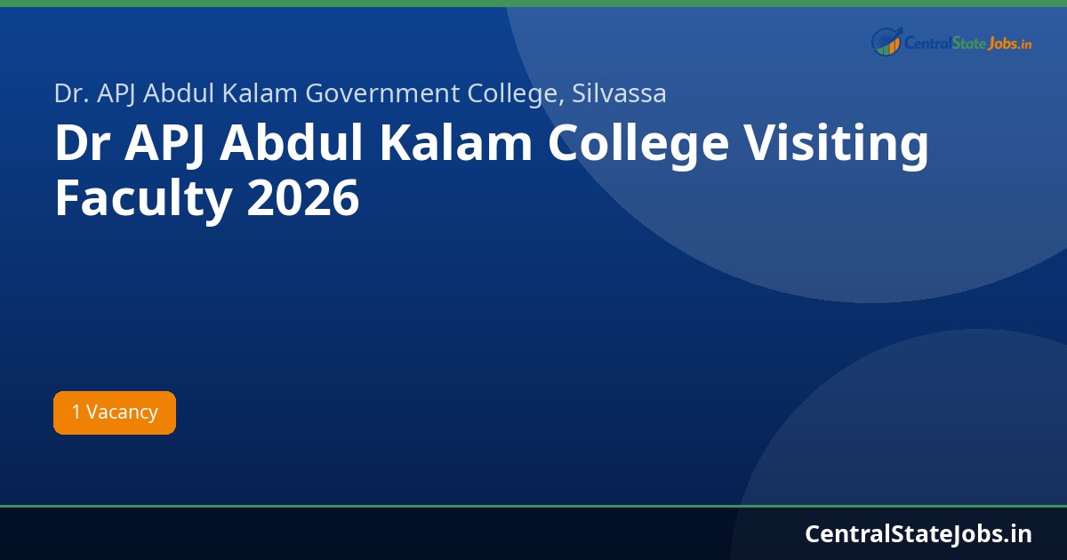 Dr APJ Abdul Kalam College Visiting Faculty 2026