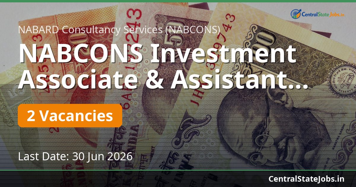 NABCONS Investment Associate & Assistant 2026