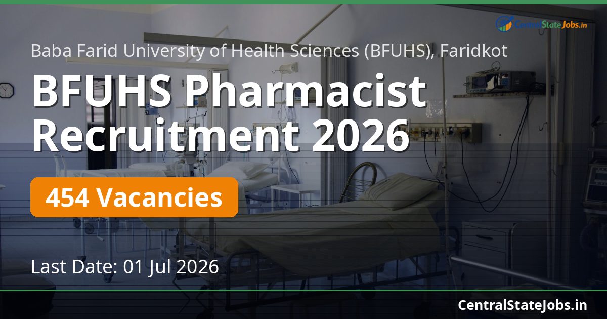 BFUHS Pharmacist Recruitment 2026 — 454 Vacancies