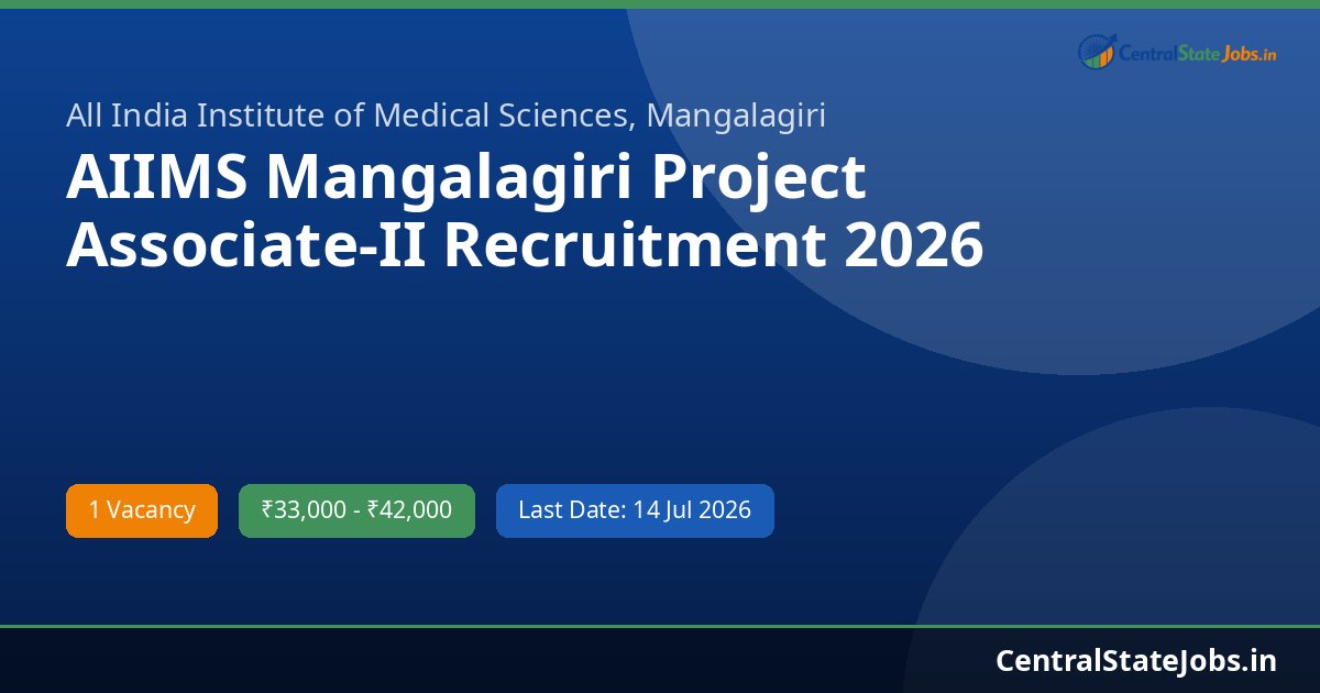 AIIMS Mangalagiri Project Associate-II Recruitment 2026