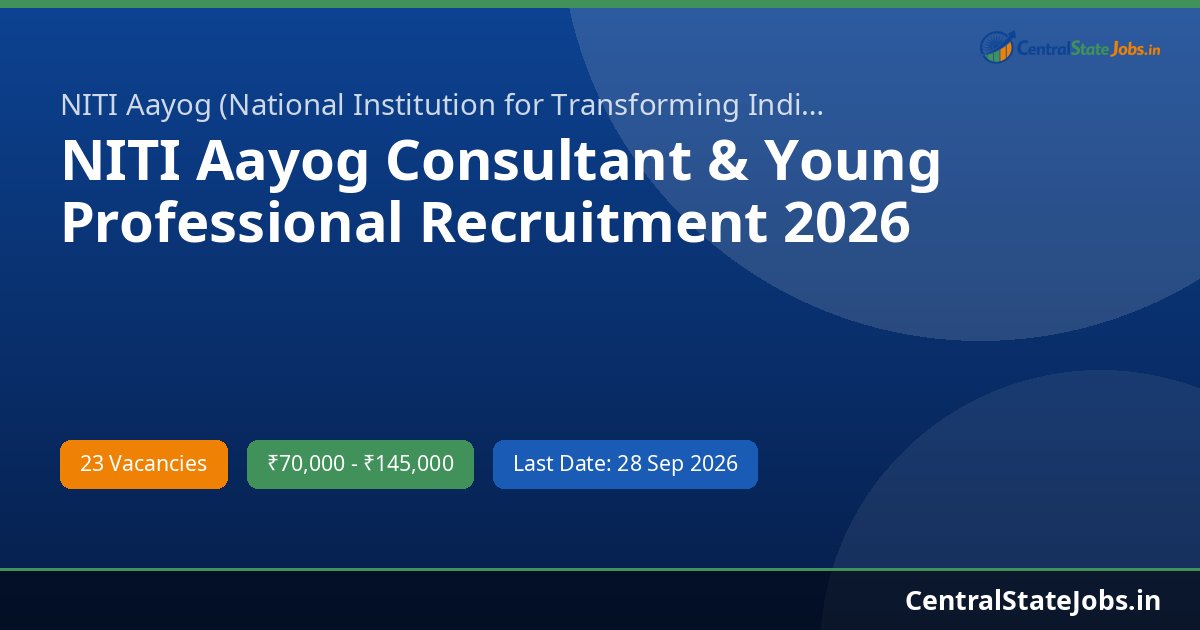 NITI Aayog Consultant & Young Professional Recruitment 2026