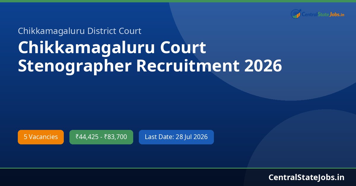 Chikkamagaluru Court Stenographer Recruitment 2026