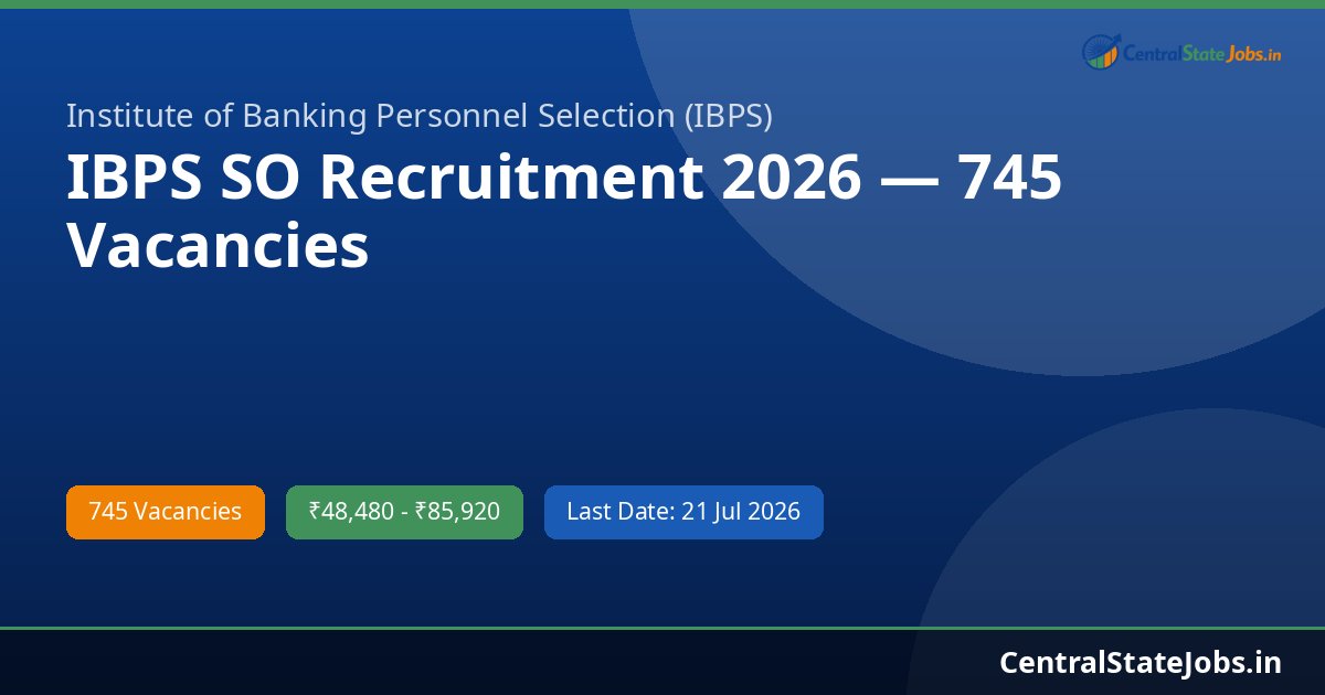 IBPS SO Recruitment 2026 — 745 Vacancies