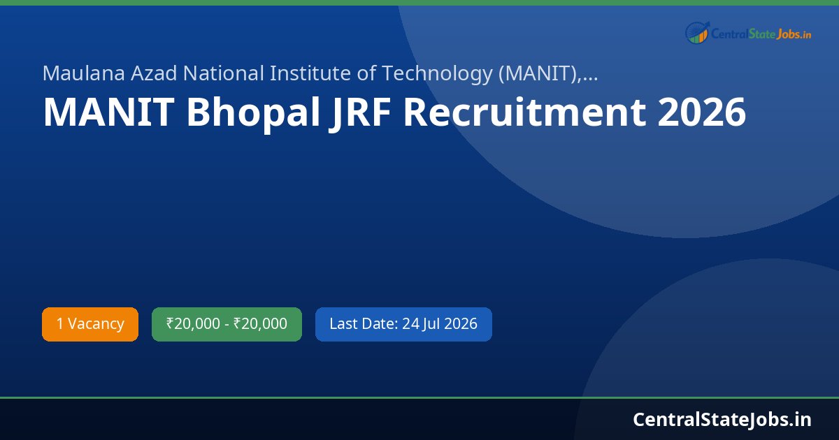 MANIT Bhopal JRF Recruitment 2026