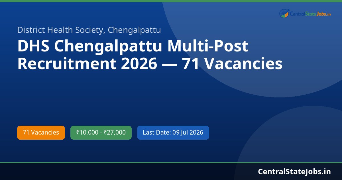 DHS Chengalpattu Multi-Post Recruitment 2026 — 71 Vacancies