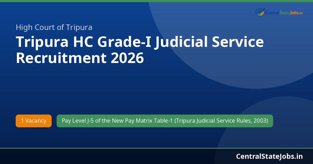 Tripura HC Grade-I Judicial Service Recruitment 2026