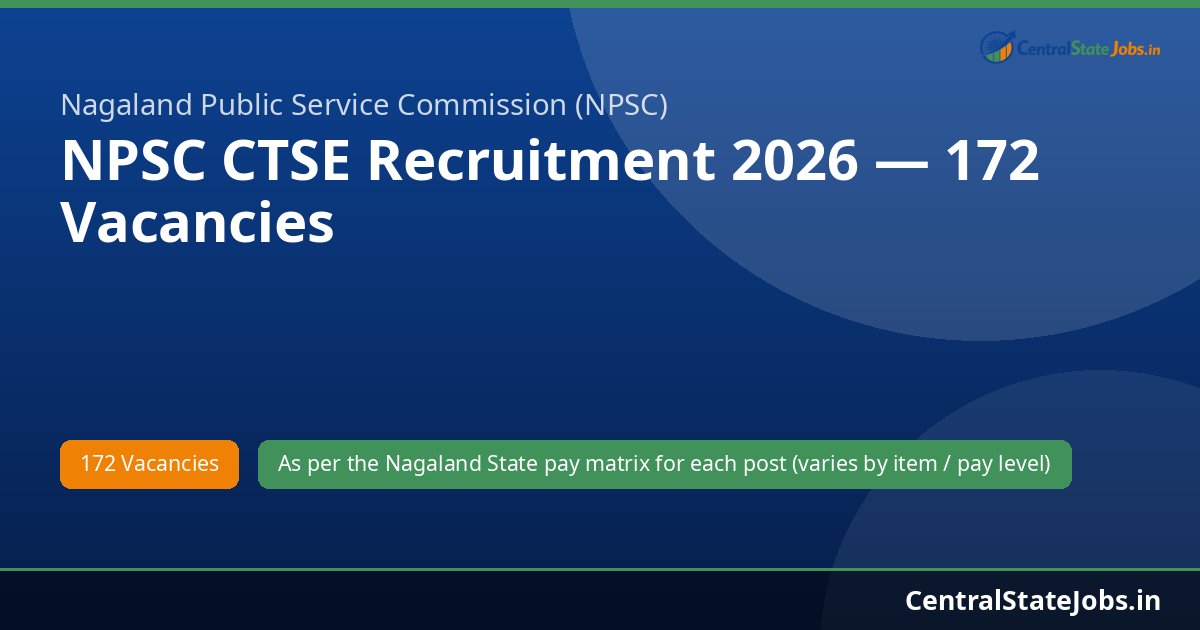 NPSC CTSE Recruitment 2026 — 172 Vacancies
