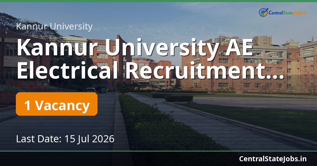 Kannur University AE Electrical Recruitment 2026