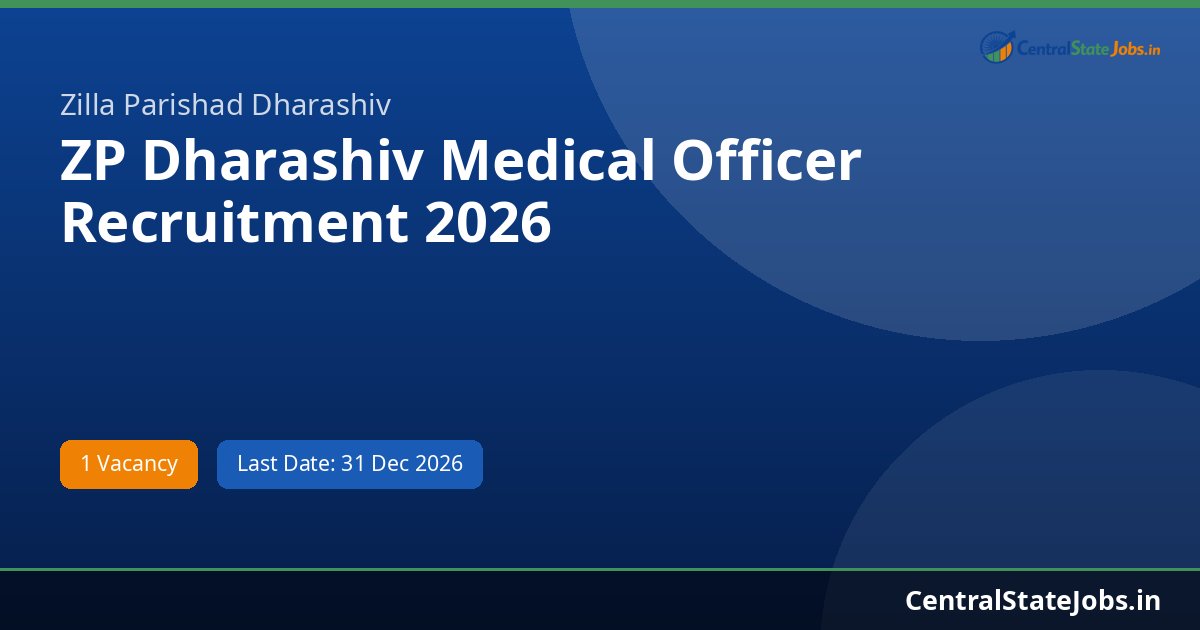 ZP Dharashiv Medical Officer Recruitment 2026