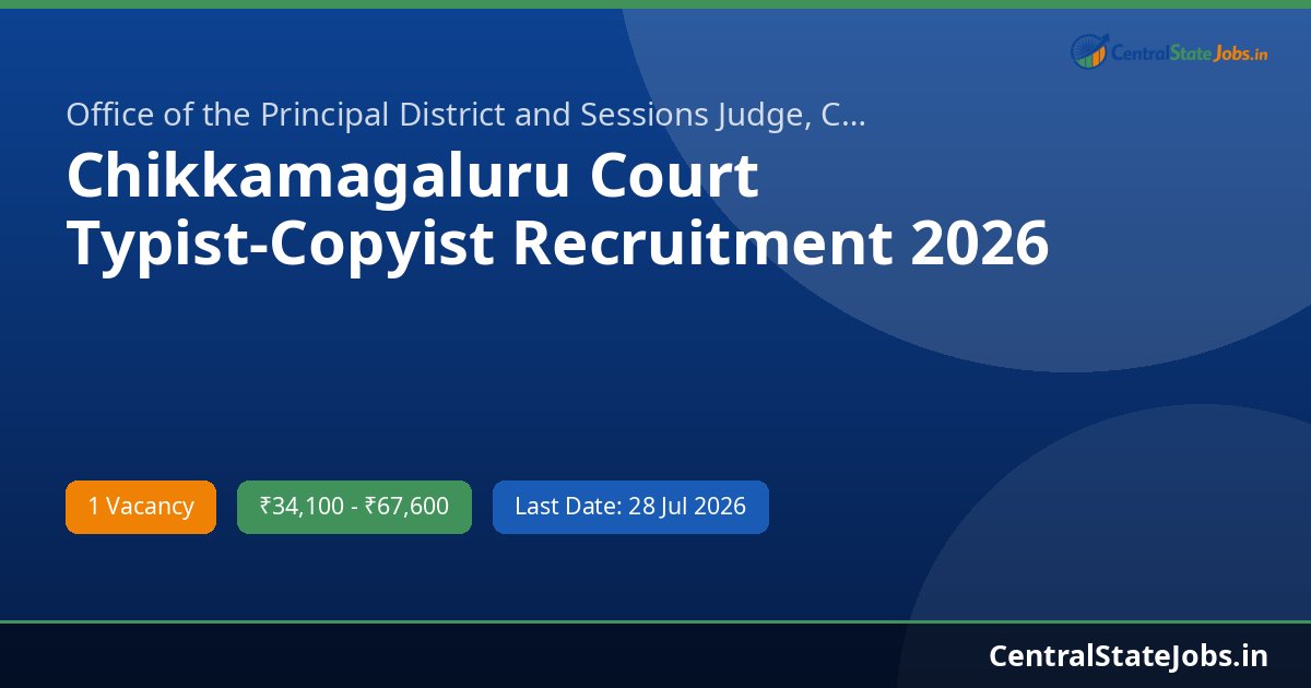 Chikkamagaluru Court Typist-Copyist Recruitment 2026