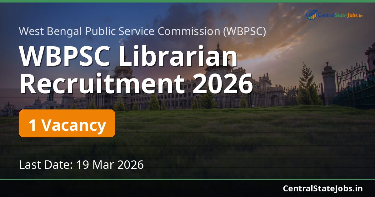 WBPSC Librarian Recruitment 2026