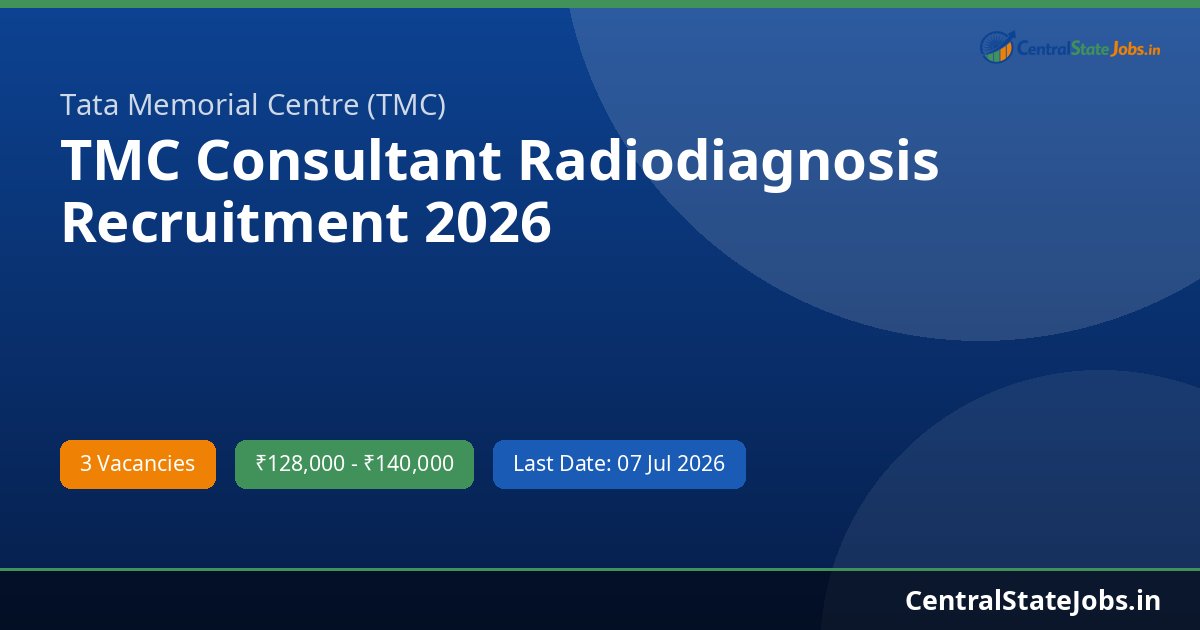 TMC Consultant Radiodiagnosis Recruitment 2026