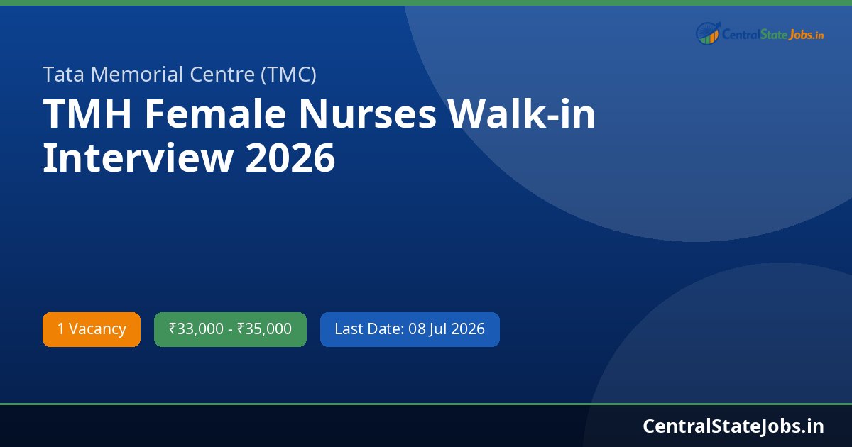 TMH Female Nurses Walk-in Interview 2026