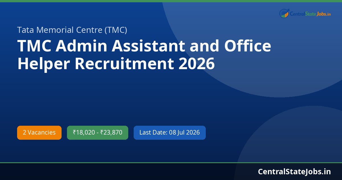 TMC Admin Assistant and Office Helper Recruitment 2026