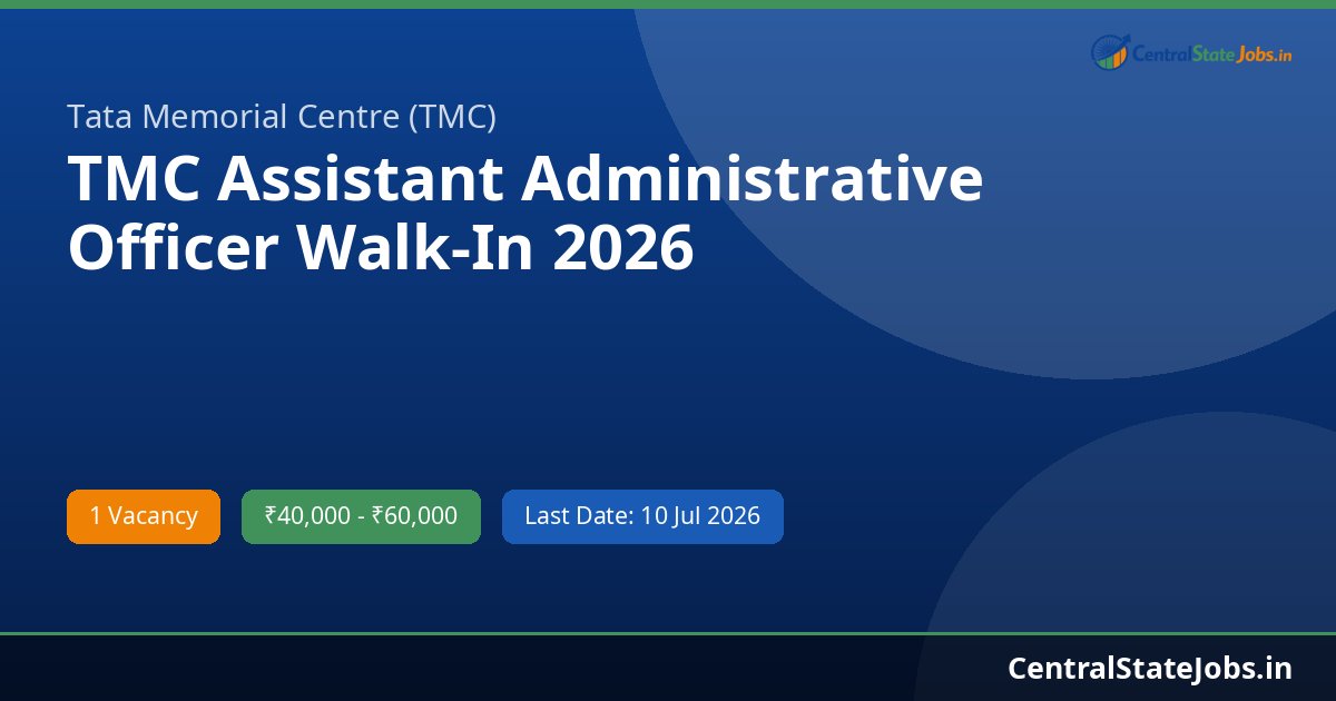 TMC Assistant Administrative Officer Walk-In 2026