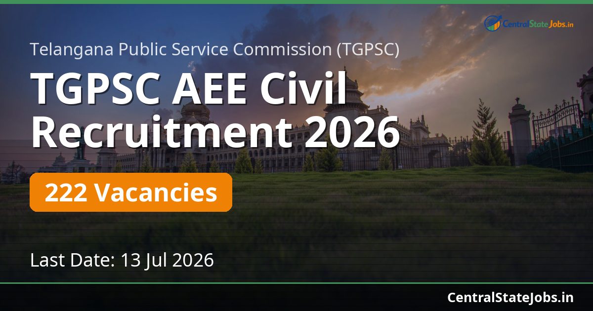 TGPSC AEE Civil Recruitment 2026 — 222 Vacancies
