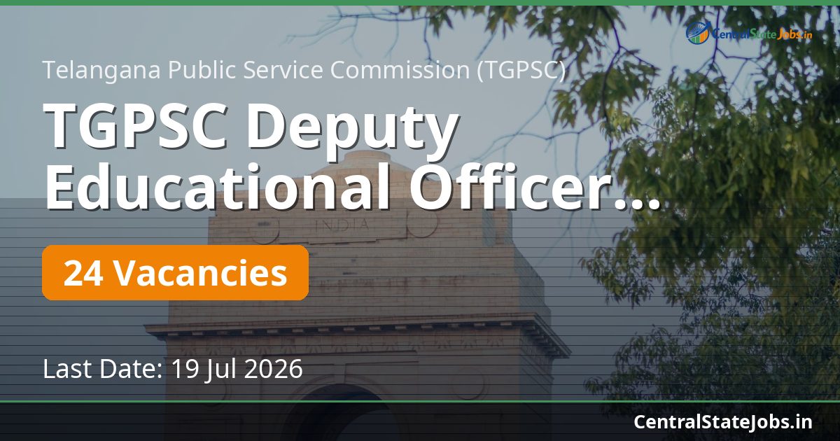 TGPSC Deputy Educational Officer Recruitment 2026