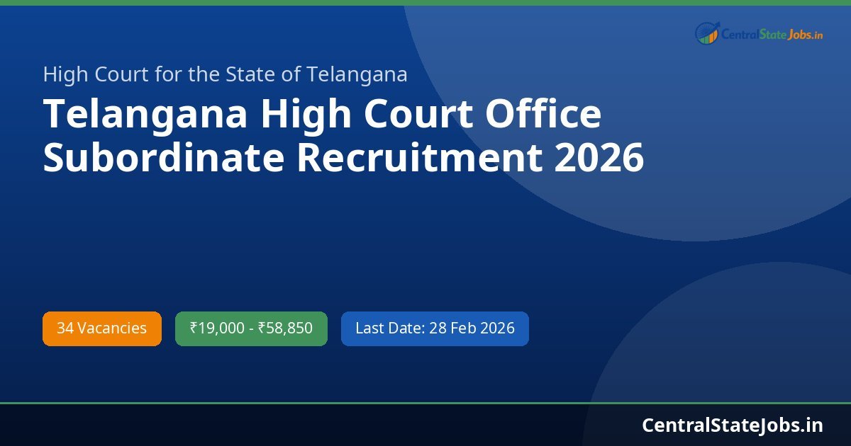 Telangana High Court Office Subordinate Recruitment 2026
