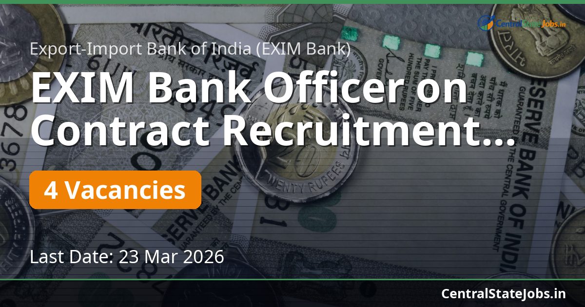 EXIM Bank Officer on Contract Recruitment 2026