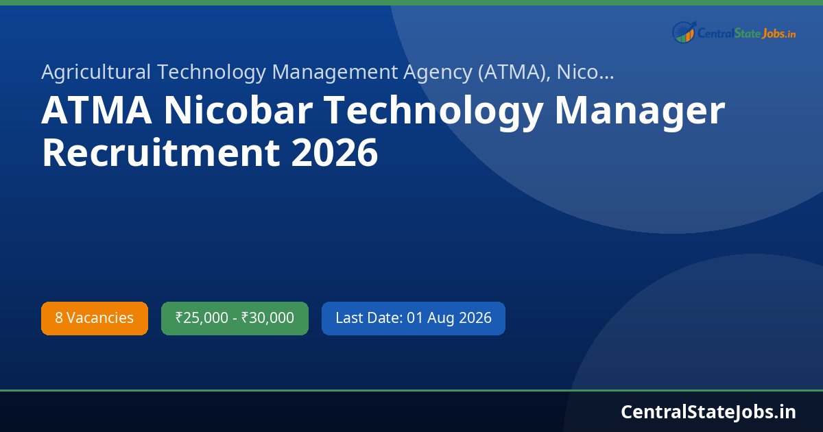ATMA Nicobar Technology Manager Recruitment 2026