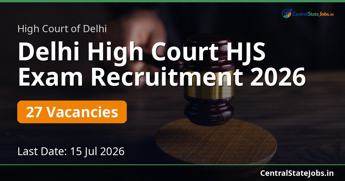 Delhi High Court HJS Exam Recruitment 2026