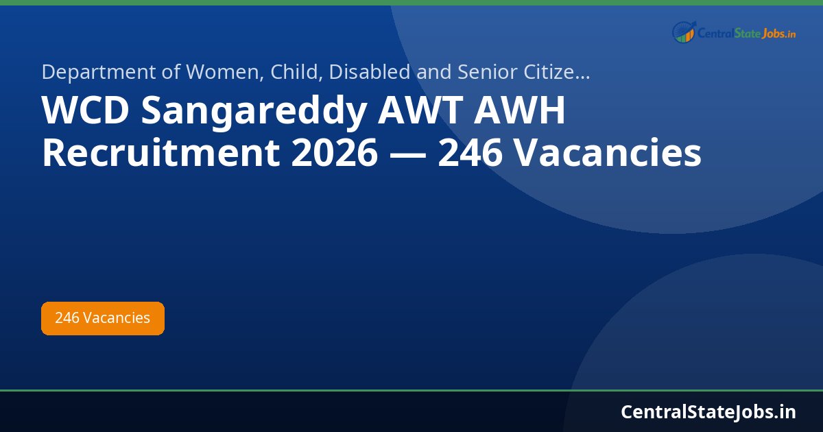 WCD Sangareddy AWT AWH Recruitment 2026 — 246 Vacancies