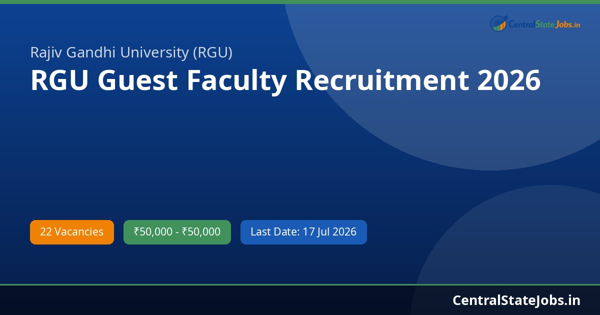 RGU Guest Faculty Recruitment 2026