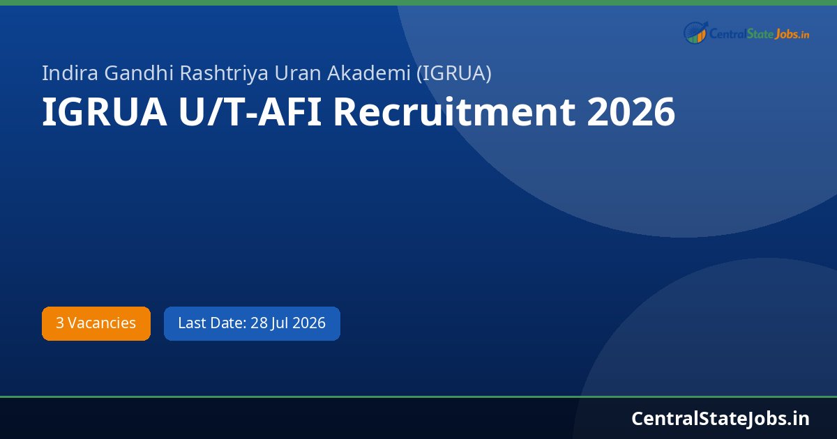 IGRUA U/T-AFI Recruitment 2026