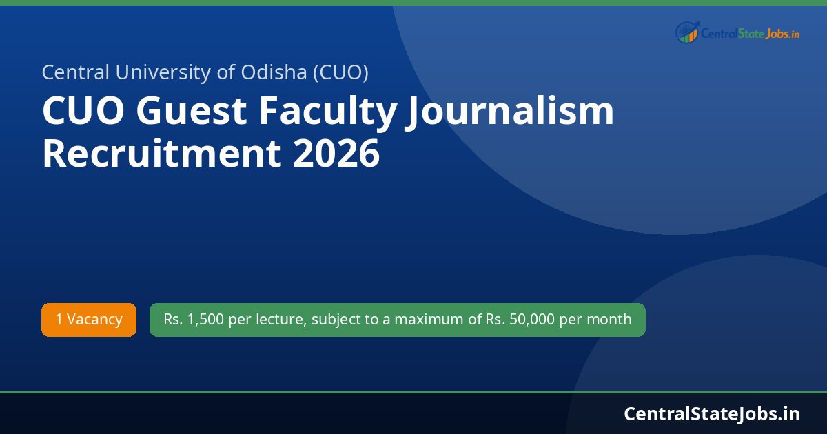 CUO Guest Faculty Journalism Recruitment 2026