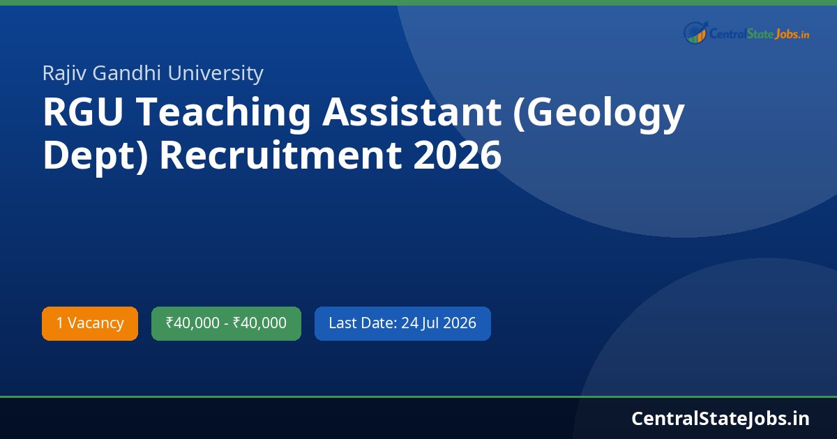 RGU Teaching Assistant (Geology Dept) Recruitment 2026