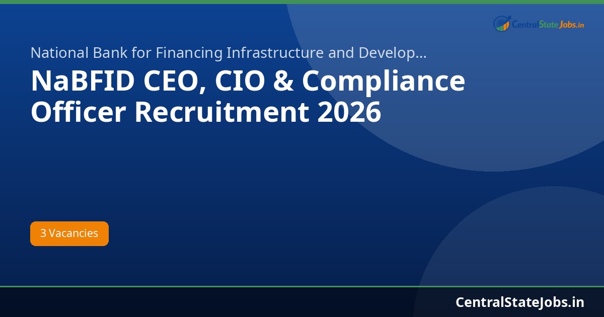 NaBFID CEO, CIO & Compliance Officer Recruitment 2026