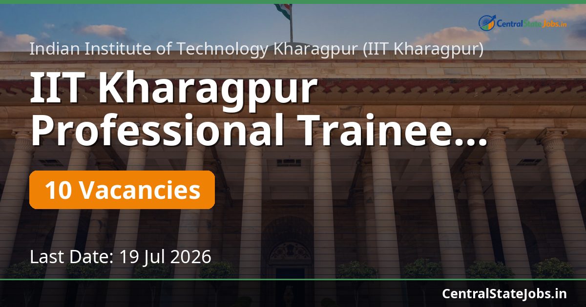 IIT Kharagpur Professional Trainee Recruitment 2026