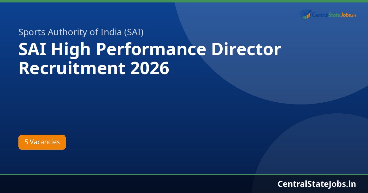SAI High Performance Director Recruitment 2026