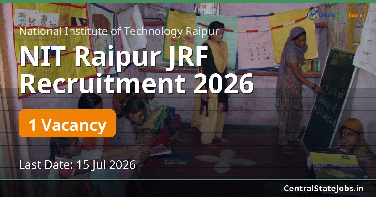 NIT Raipur JRF Recruitment 2026