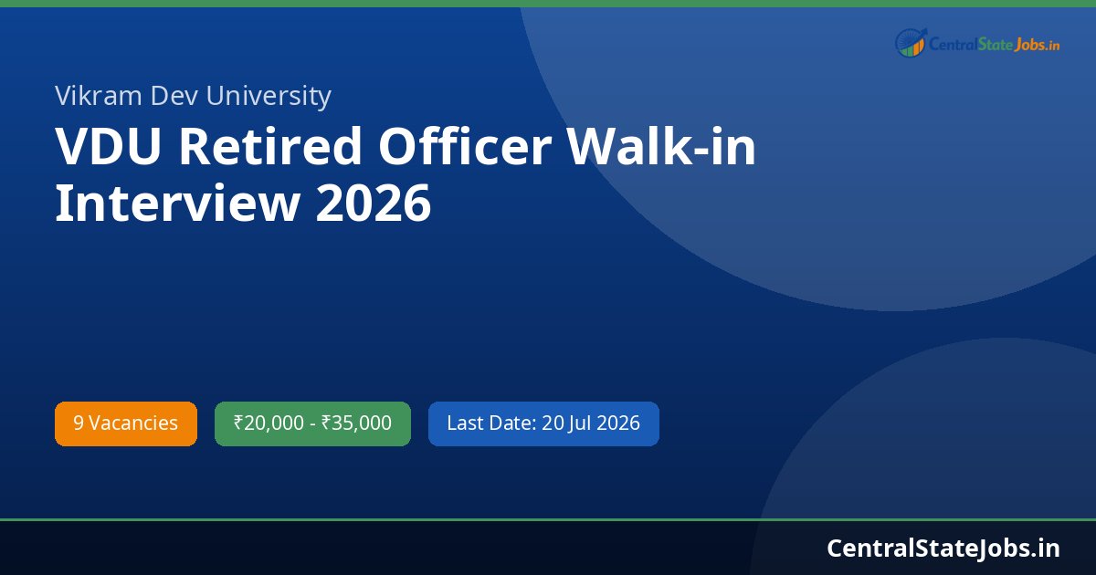 VDU Retired Officer Walk-in Interview 2026