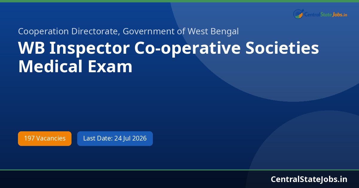 WB Inspector Co-operative Societies Medical Exam