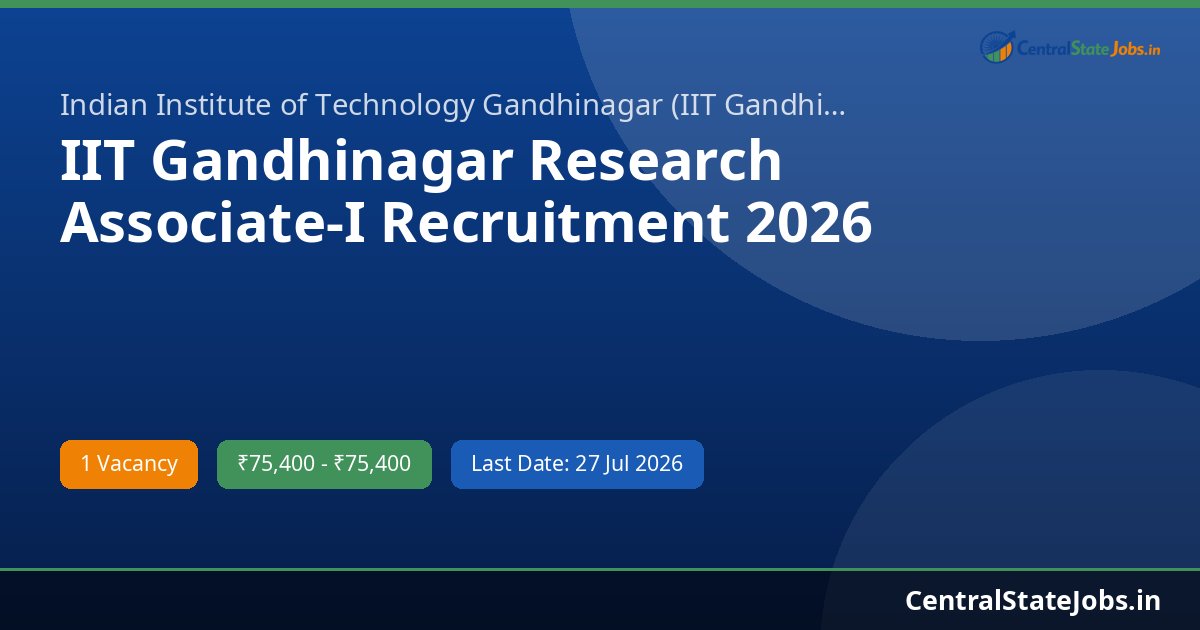 IIT Gandhinagar Research Associate-I Recruitment 2026