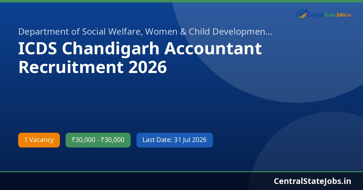 ICDS Chandigarh Accountant Recruitment 2026