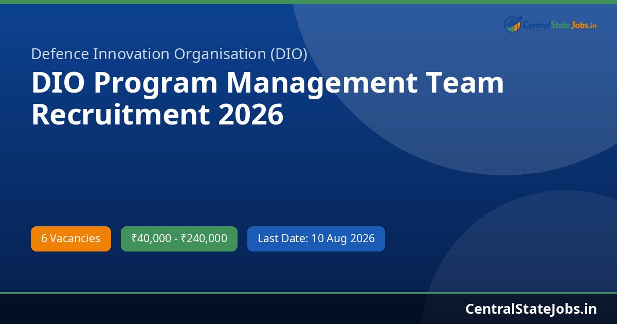 DIO Program Management Team Recruitment 2026