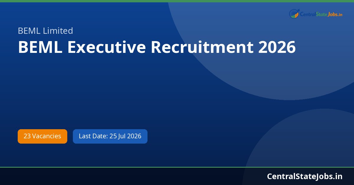BEML Executive Recruitment 2026