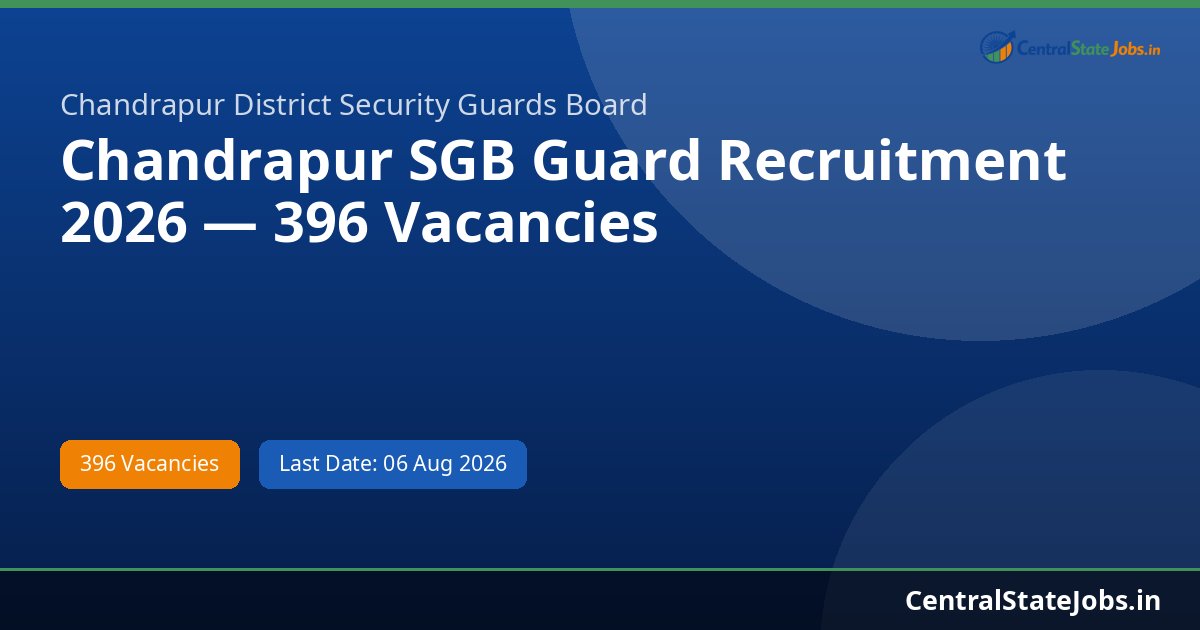 Chandrapur SGB Guard Recruitment 2026 — 396 Vacancies