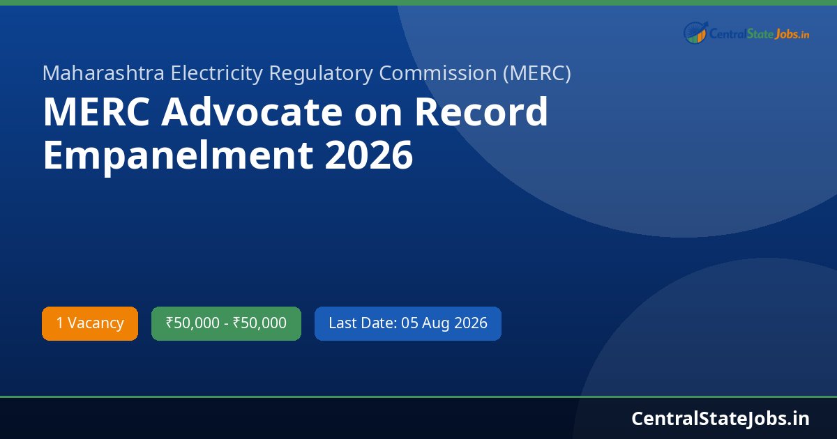 MERC Advocate on Record Empanelment 2026