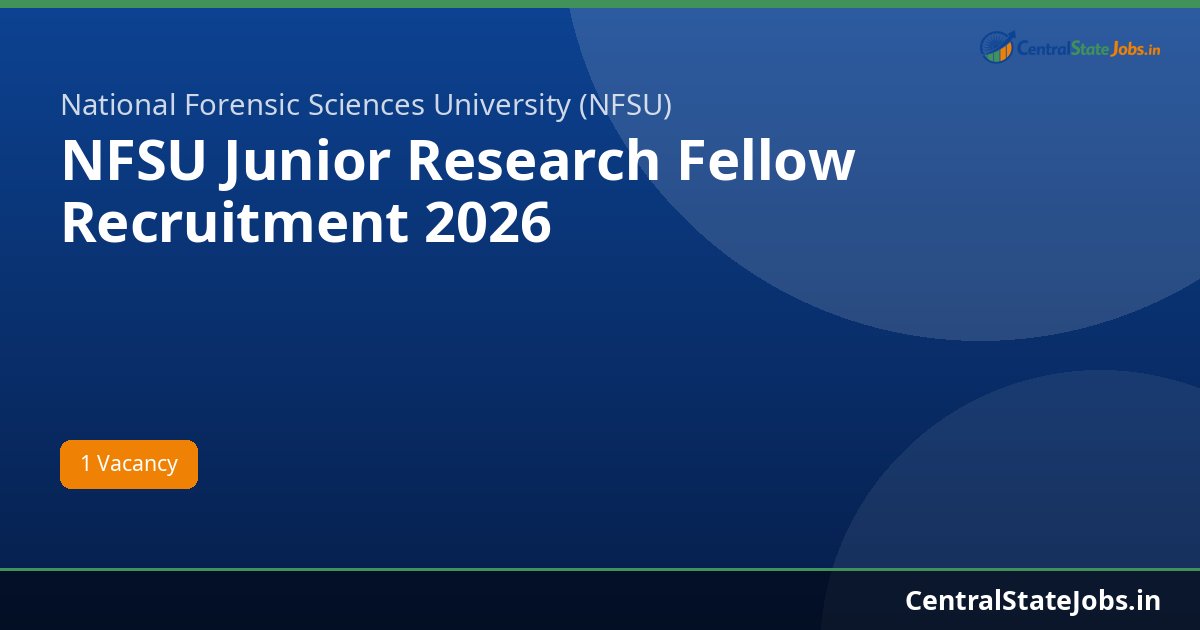 NFSU Junior Research Fellow Recruitment 2026