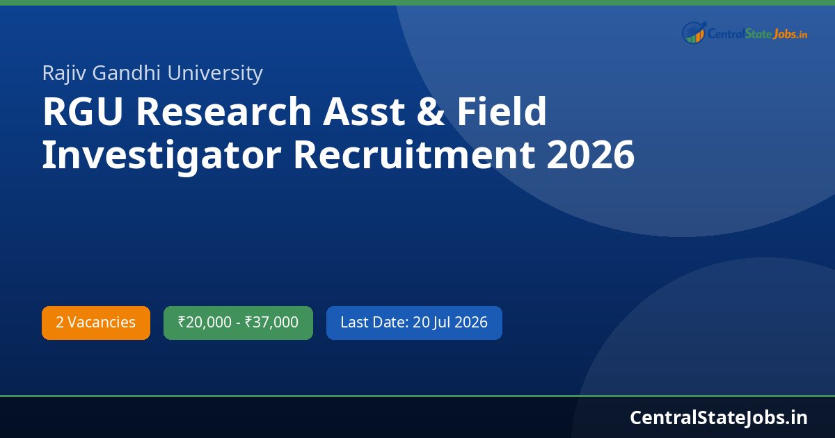 RGU Research Asst & Field Investigator Recruitment 2026