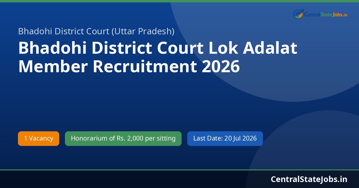 Bhadohi District Court Lok Adalat Member Recruitment 2026
