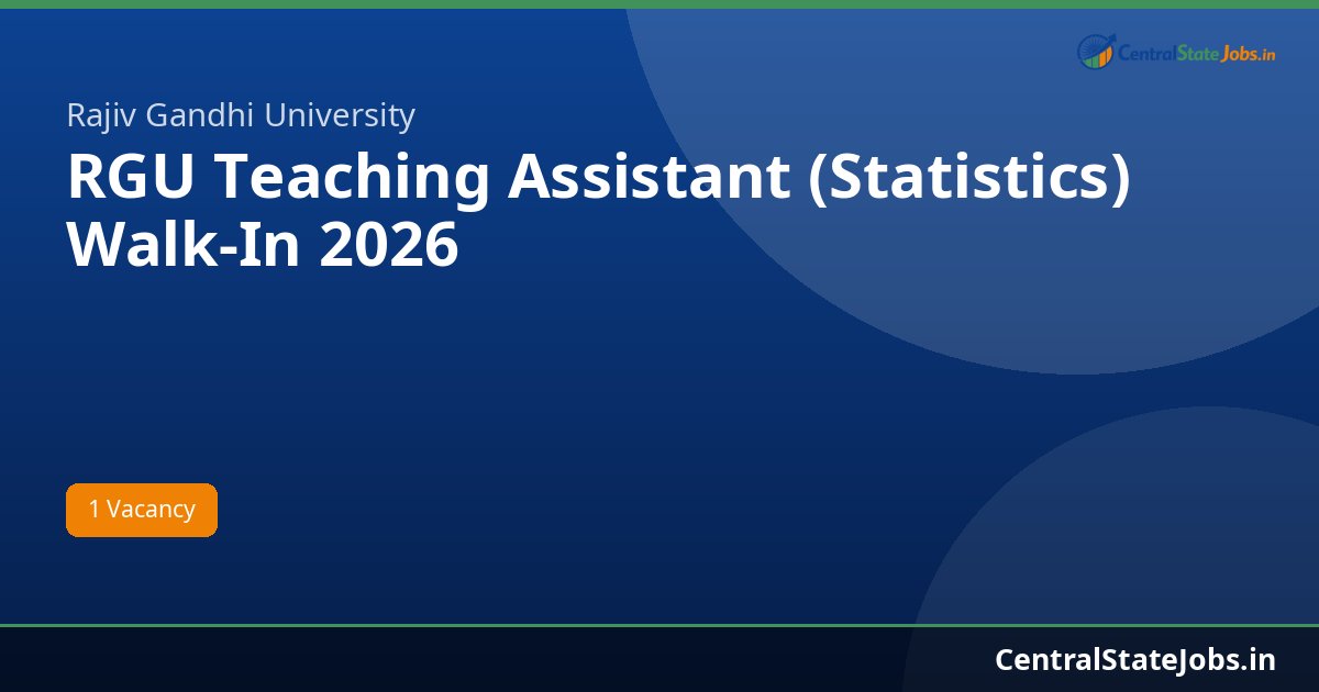 RGU Teaching Assistant (Statistics) Walk-In 2026