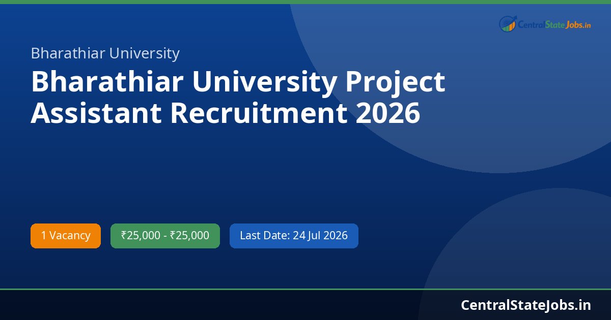 Bharathiar University Project Assistant Recruitment 2026