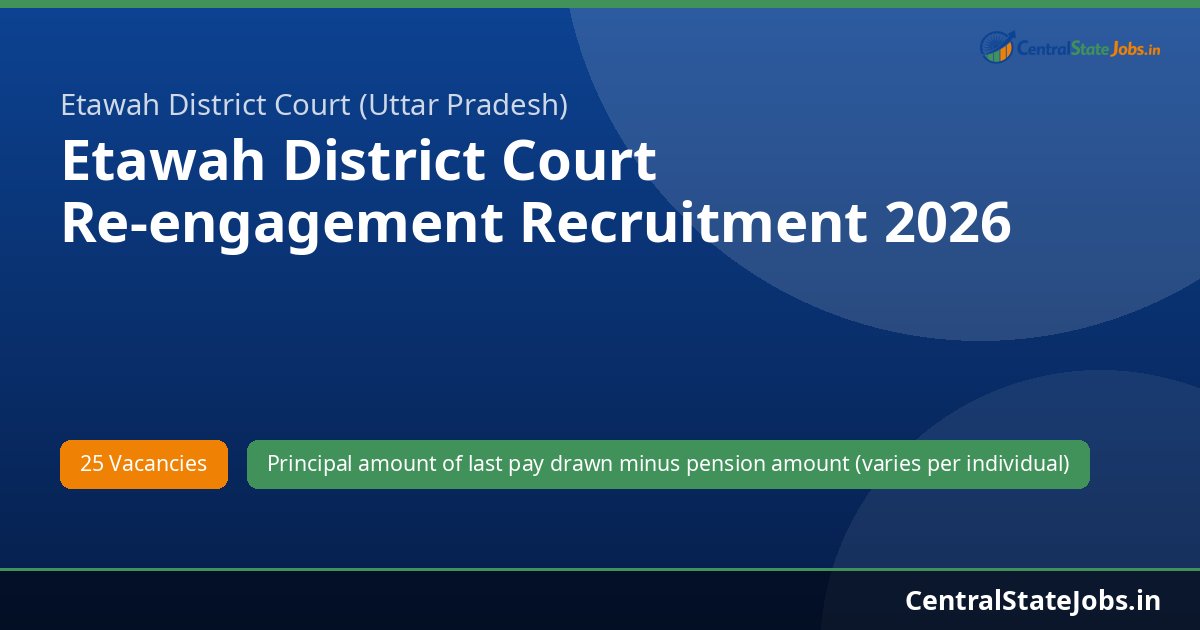 Etawah District Court Re-engagement Recruitment 2026