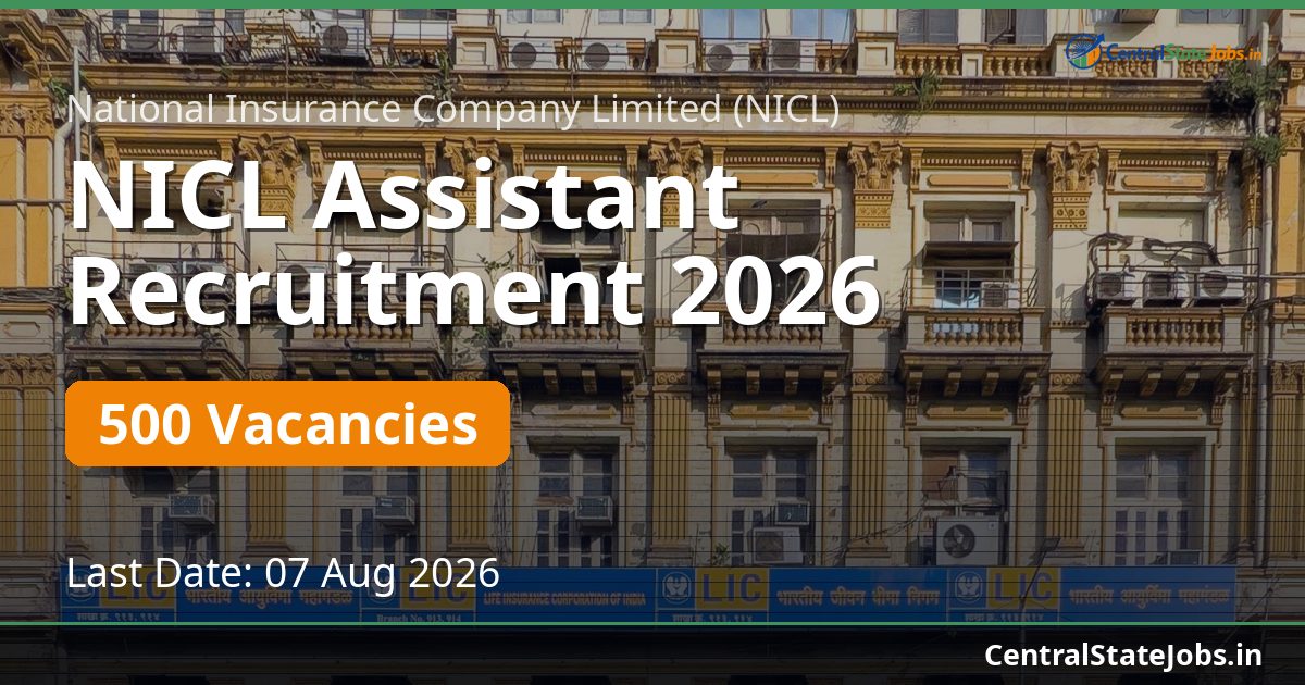 NICL Assistant Recruitment 2026 — 500 Vacancies