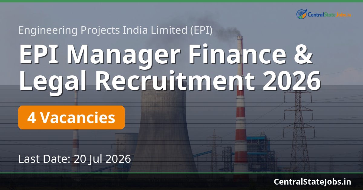 EPI Manager Finance & Legal Recruitment 2026
